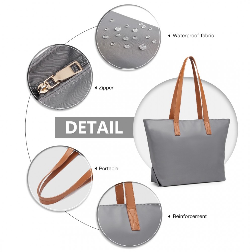 Dámska vodeodolná casual shopper taška LH2240- šedá - 14L LH2240-GY-(7)-1000x1000